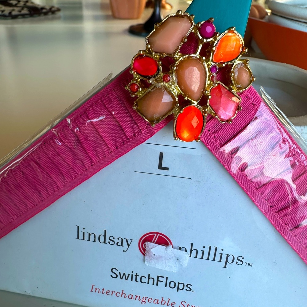 NWT. LINDSAY PHILLIPS SWITCHFLOPS  INTERCHANGEABLE SIZE LARGE